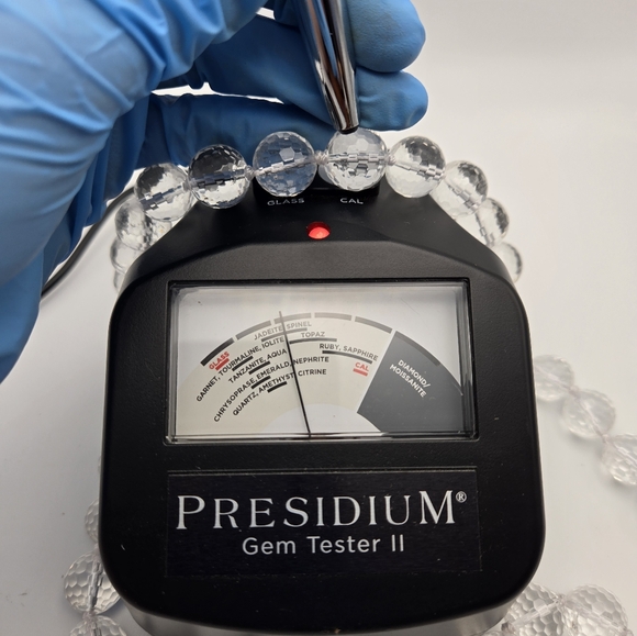 Clear Rock Crystal Necklace 36" Beaded Faceted Vintage Vtg Long Hand Knotted - Picture 6 of 6